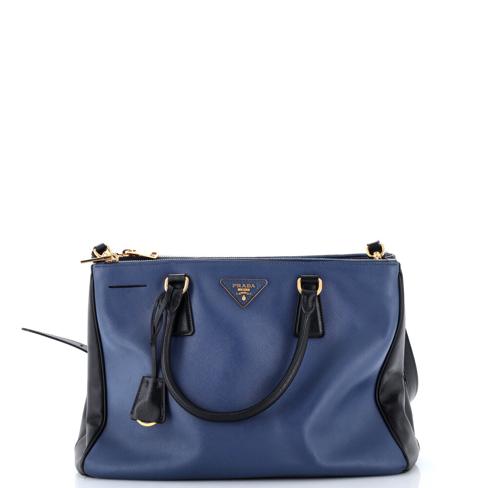 Prada Medium Bicolor Double Zip Lux Tote